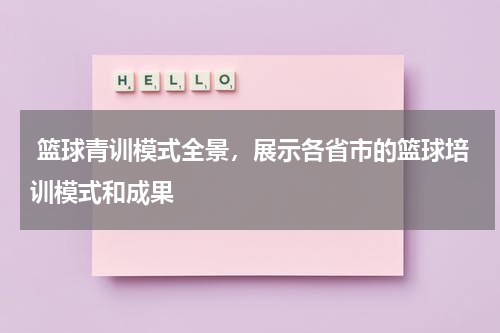  篮球青训模式全景，展示各省市的篮球培训模式和成果