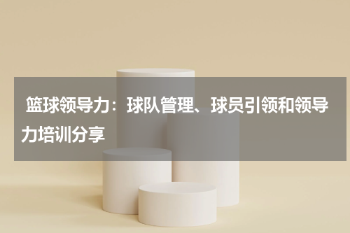  篮球领导力：球队管理、球员引领和领导力培训分享