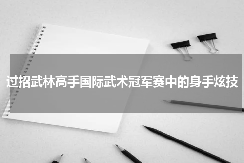 过招武林高手国际武术冠军赛中的身手炫技