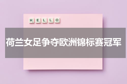 荷兰女足争夺欧洲锦标赛冠军